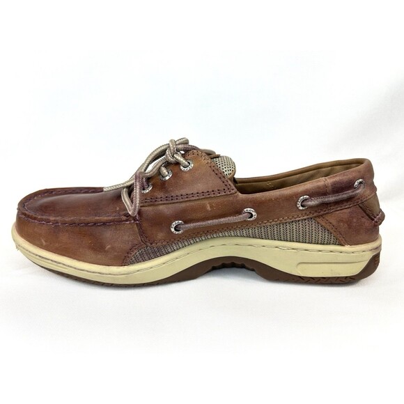 Sperry Top Sider Men's Size 9 W Brown Low Top Leather Boat Shoes - Picture 7 of 11